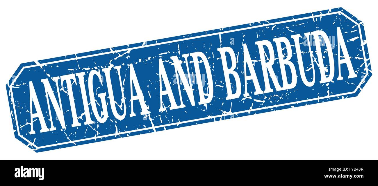 Antigua And Barbuda blue square grunge retro style sign Stock Vector ...