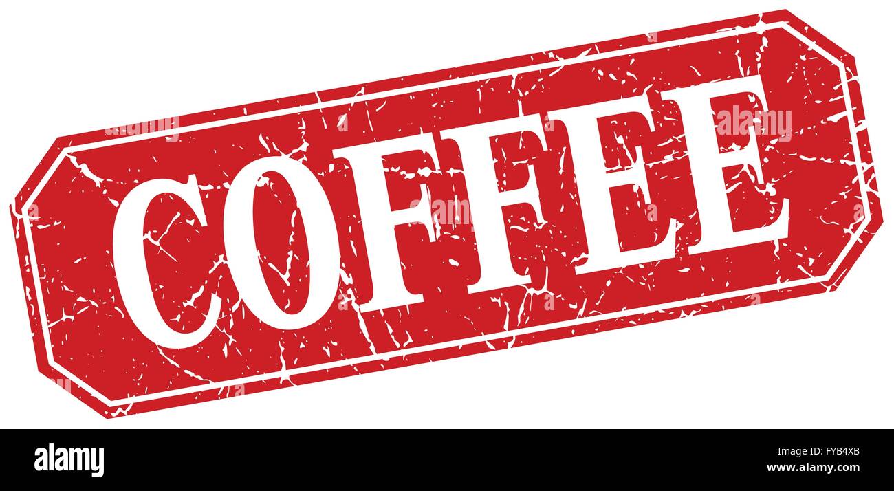 coffee red square vintage grunge isolated sign Stock Vector Image & Art ...