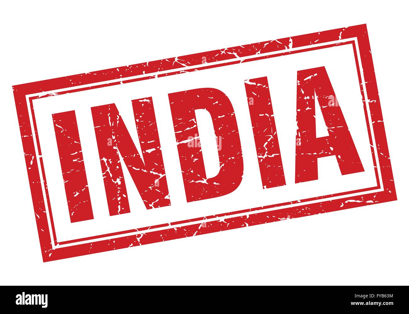 India red square grunge stamp on white Stock Vector Image & Art - Alamy
