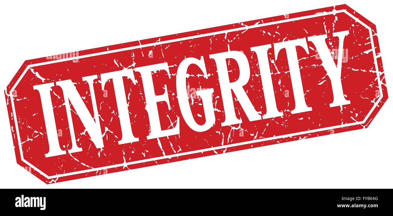 integrity red square vintage grunge isolated sign Stock Vector Image ...