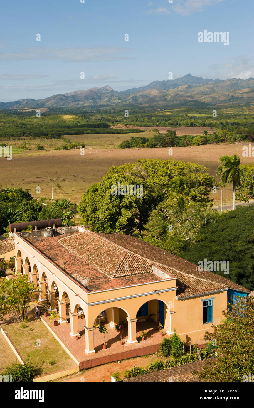 Former Manaca Iznaga sugar refineries, Valle de los Ingenios, Valley of the sugar refineries, Trinidad, Cuba Stock Photo