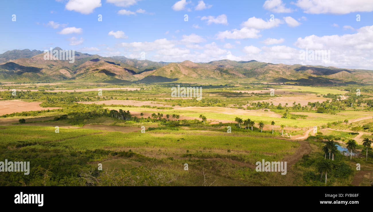 Landscape of the Valle de los Ingenios, Valley of the sugar refineries, Trinidad, Sancti Spiritus Province, Cuba Stock Photo