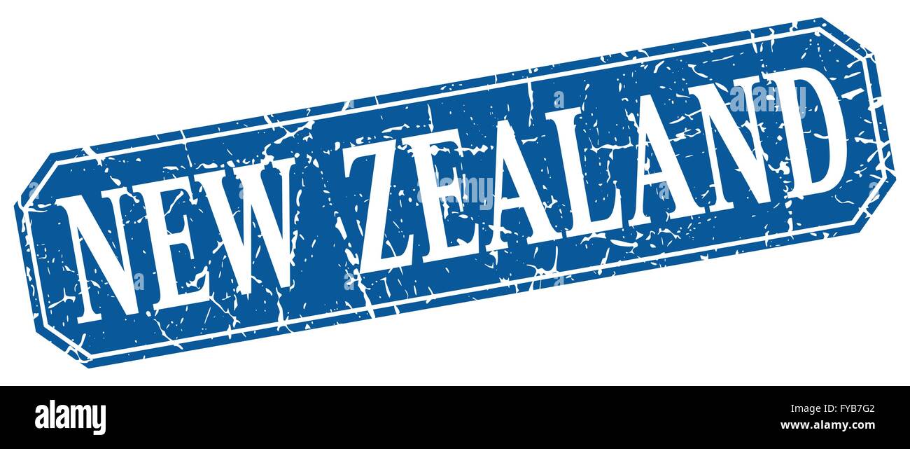 New Zealand blue square grunge retro style sign Stock Vector Image ...
