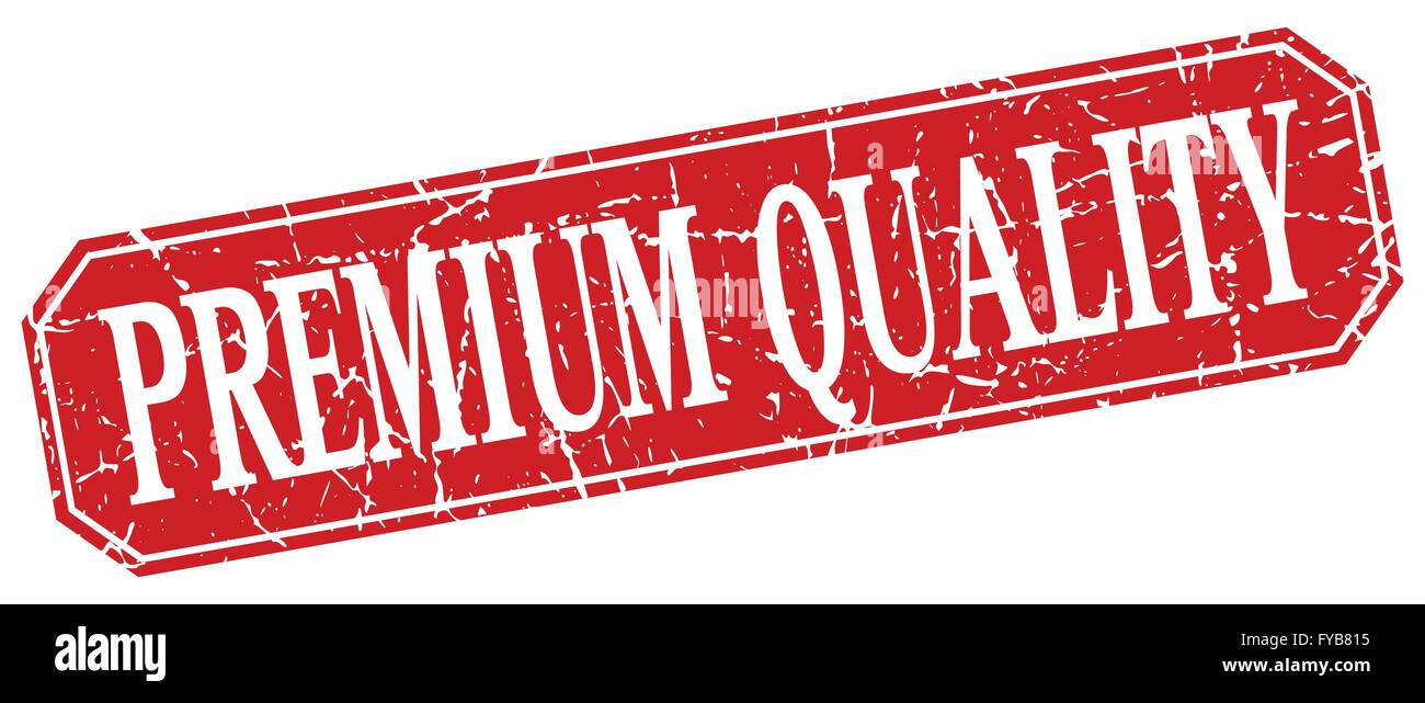 premium quality red square vintage grunge isolated sign Stock Vector ...