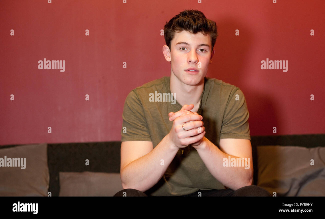 Berlin, Germany. 24th Apr, 2016. US singer Shawn Mendes pictured during