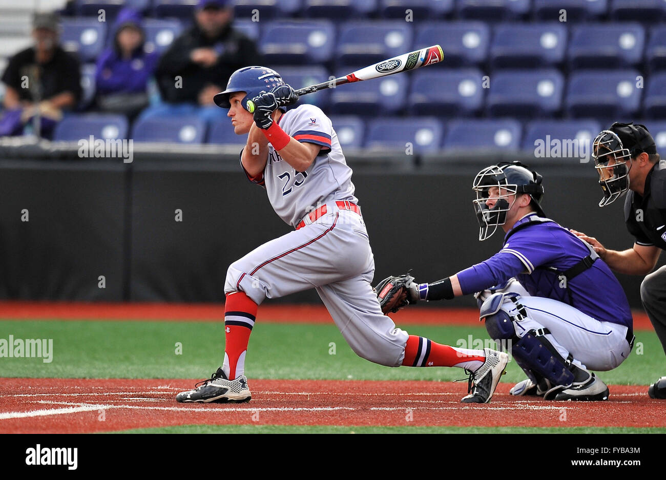 St Mary's Joey Fiske (23) swings at a pitch in a game played against the University of Washington at Husky Ballpark, Seattle. UW won the non-conference game 6-1. Jeff Halstead/CSM Stock Photo