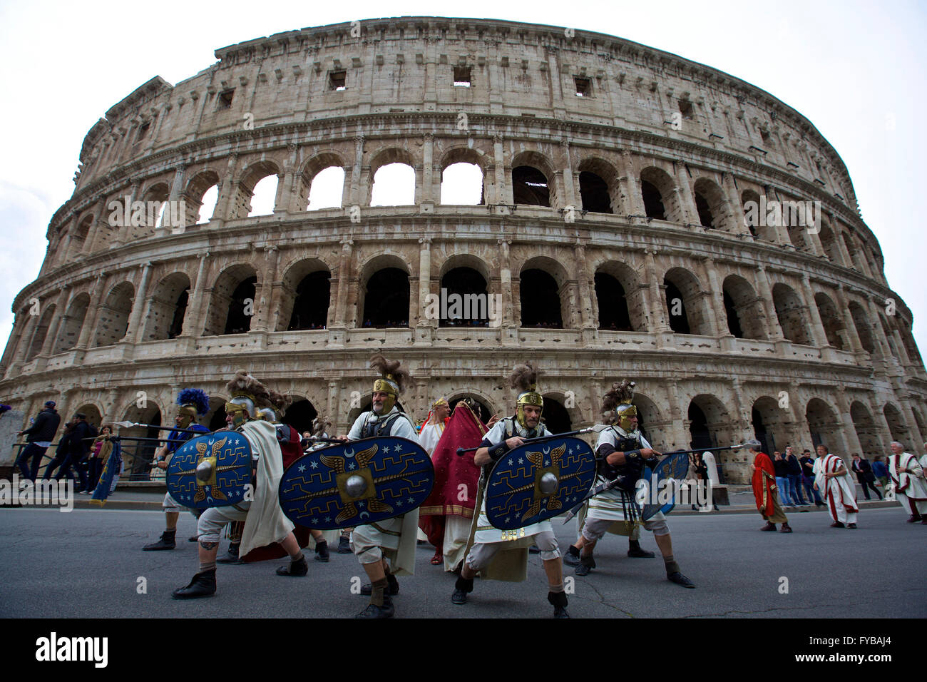 Parade In Rome Rome, Italy. 24th Apr, 2016. Performers take part in the parade at the ...