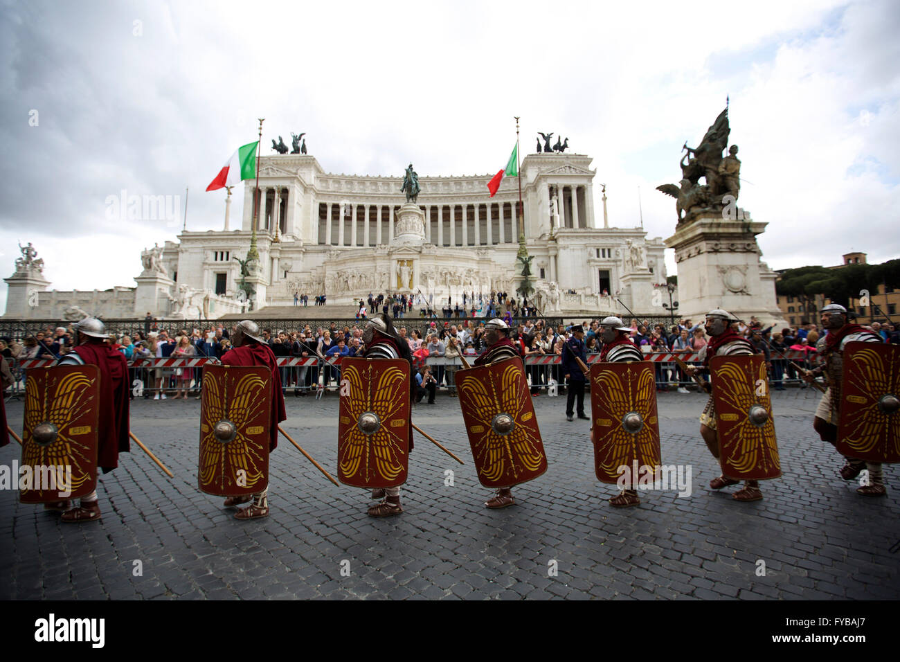 Parade In Rome Rome, Italy. 24th Apr, 2016. Performers take part in the parade at the ...