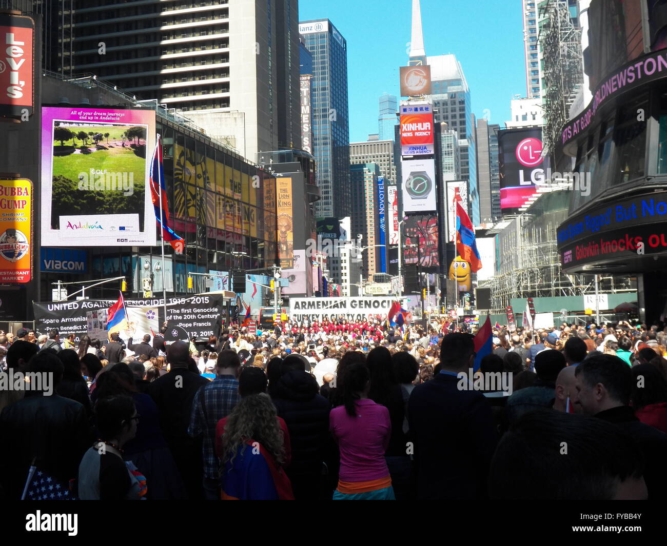 New York, N.Y. USA. 24th April, 2016.Time Square Rally to Remember the ...