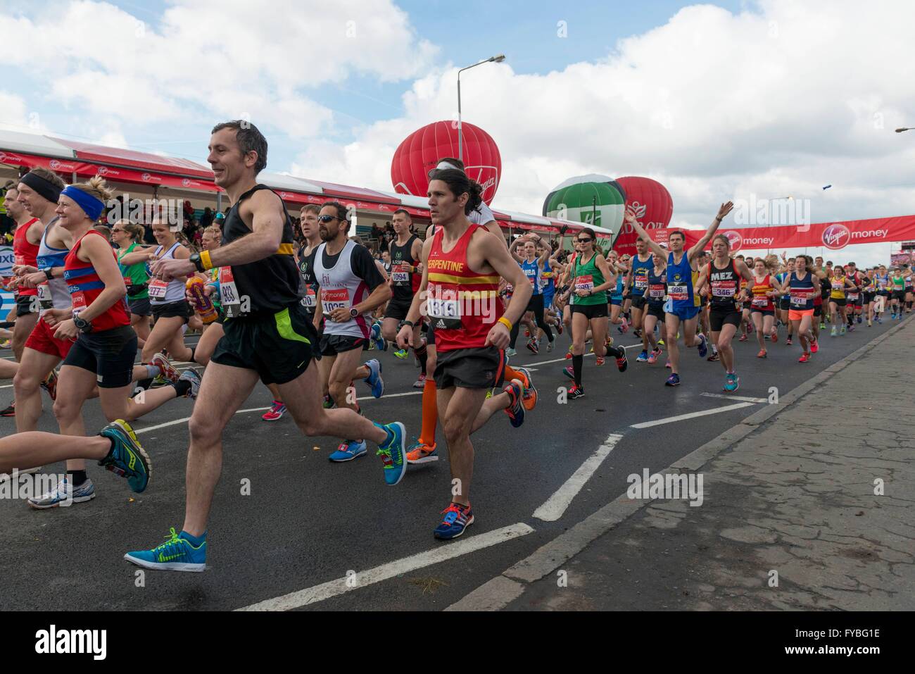 London Marathon 2016 Mass Race. London 24/04/2016 Stock Photo