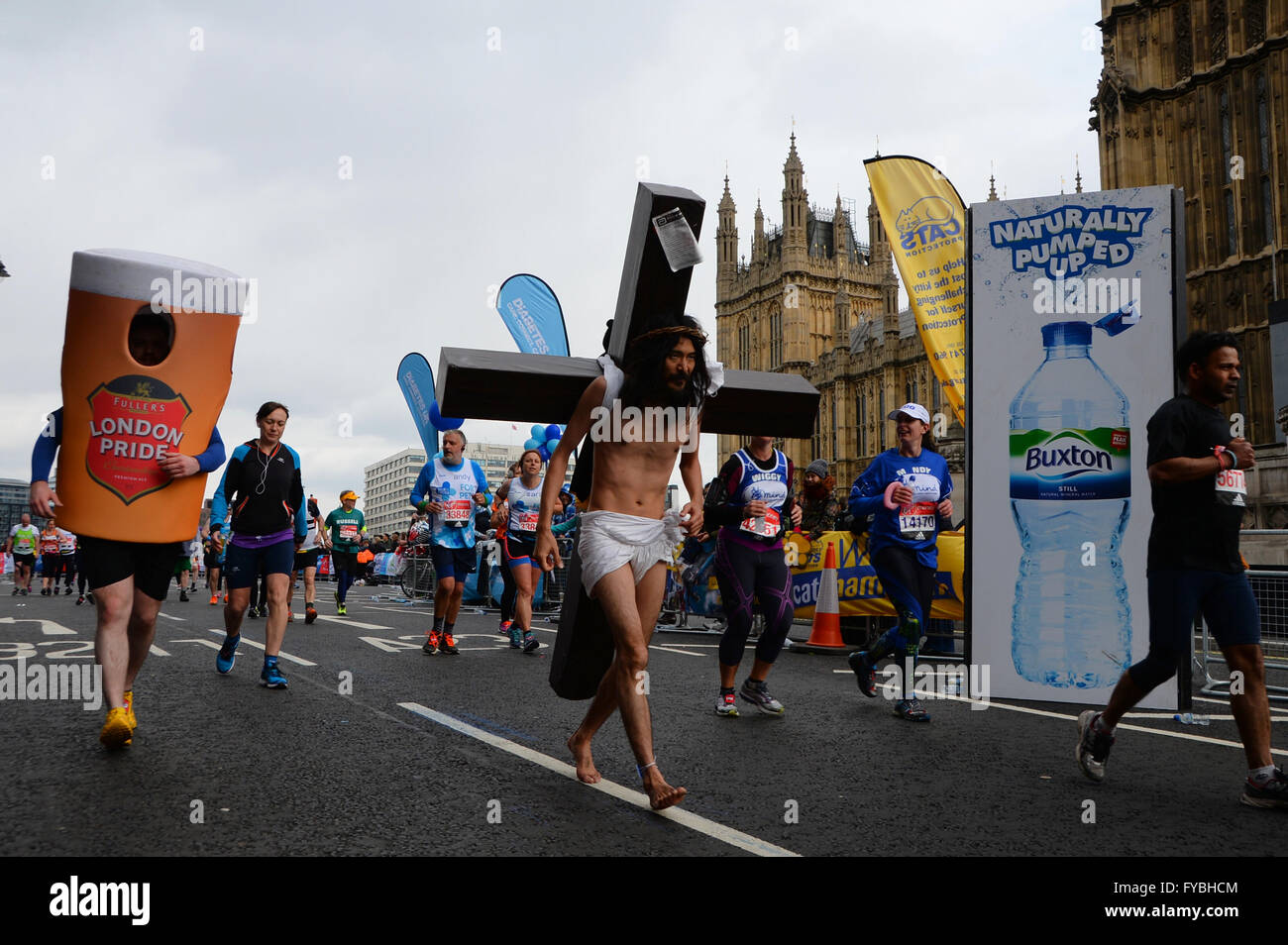 London, UK. 24th Apr, 2016. London Marathon runners running through city of London United Kingdom. Credit:  AH288/Alamy Live News Stock Photo