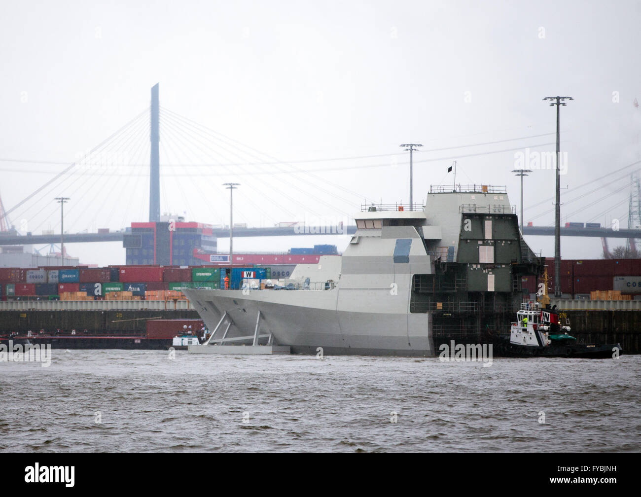 The front section of German navy frigate 'RheinlandPfalz' (Rhineland