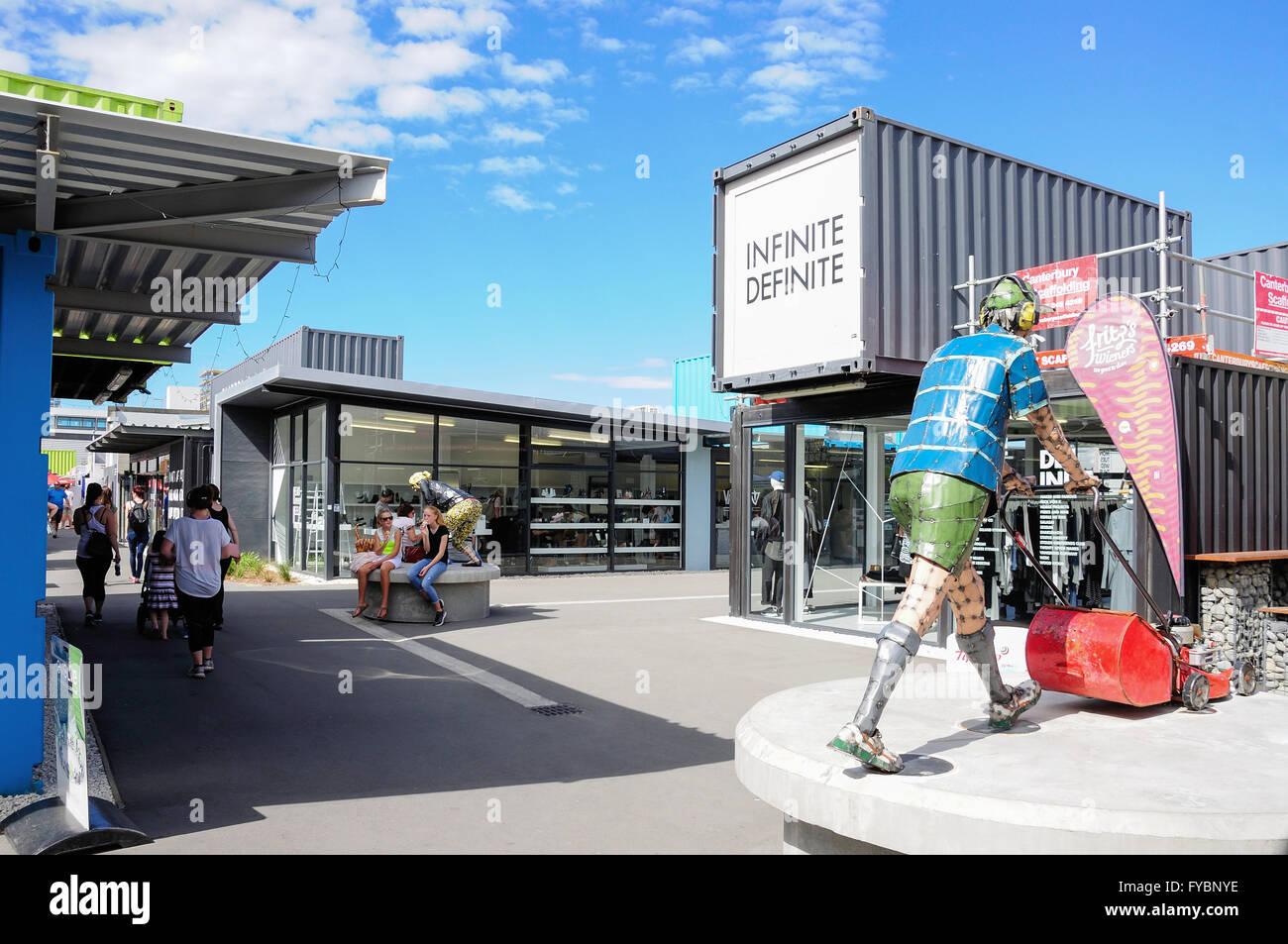Re:START Container Mall, Cashel Street, Christchurch, Canterbury, New Zealand Stock Photo