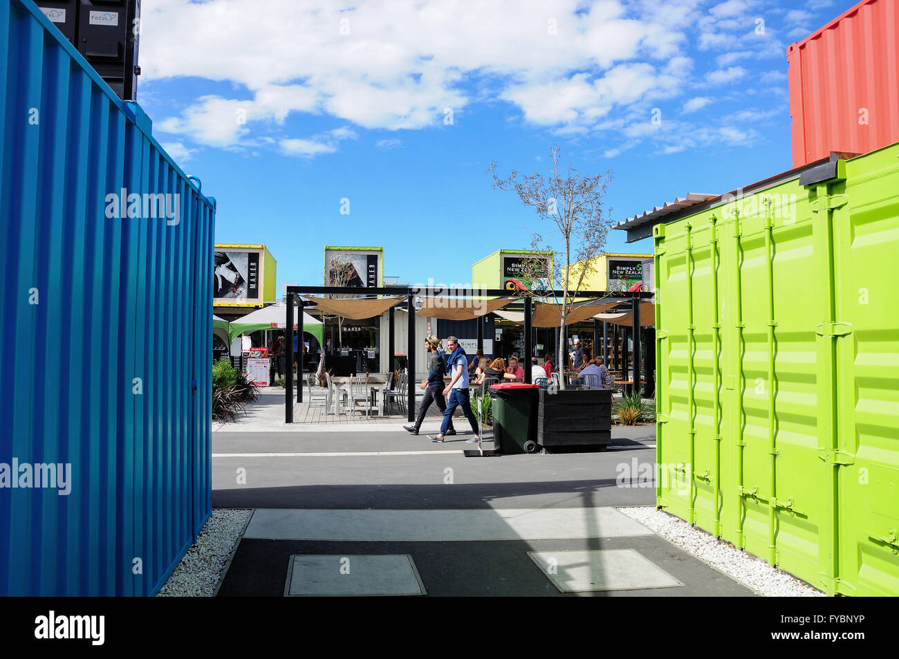 Re:START Container Mall, Cashel Street, Christchurch, Canterbury, New Zealand Stock Photo