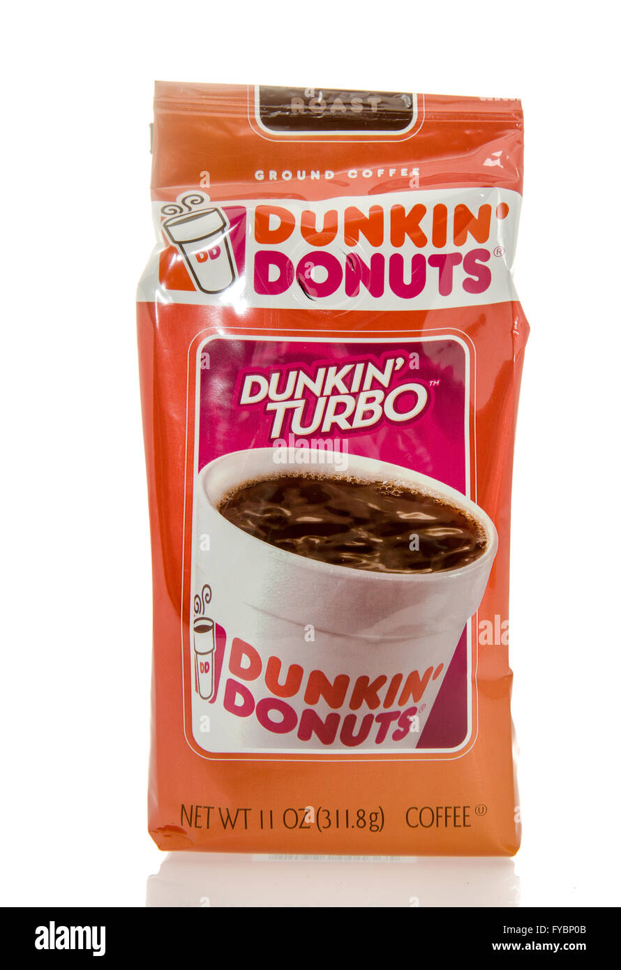 Winneconne, WI 7 Feb 2016 Bag of Dunkin' Donuts ground coffee dunkin