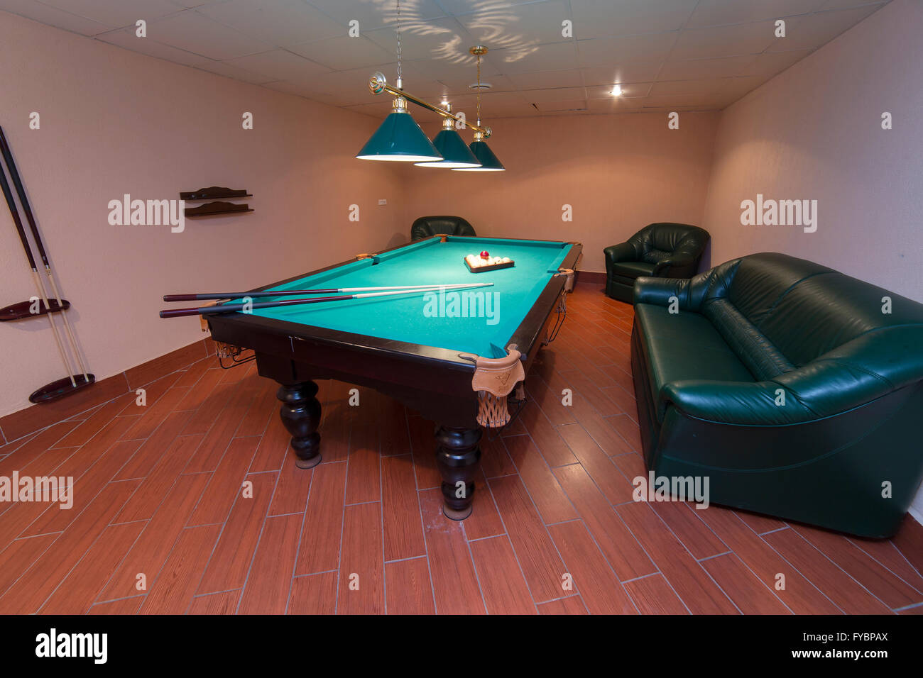 Billiards room interiors Stock Photo - Alamy