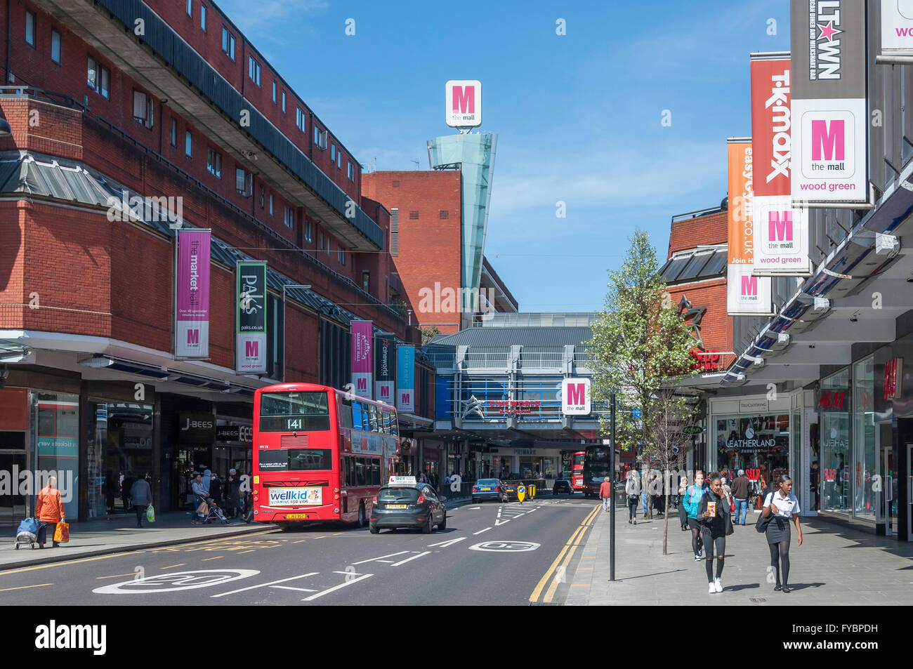 The Mall Shopping Centre, High Road, Wood Green, London Borough of Haringey, Greater London, England, United Kingdom Stock Photo