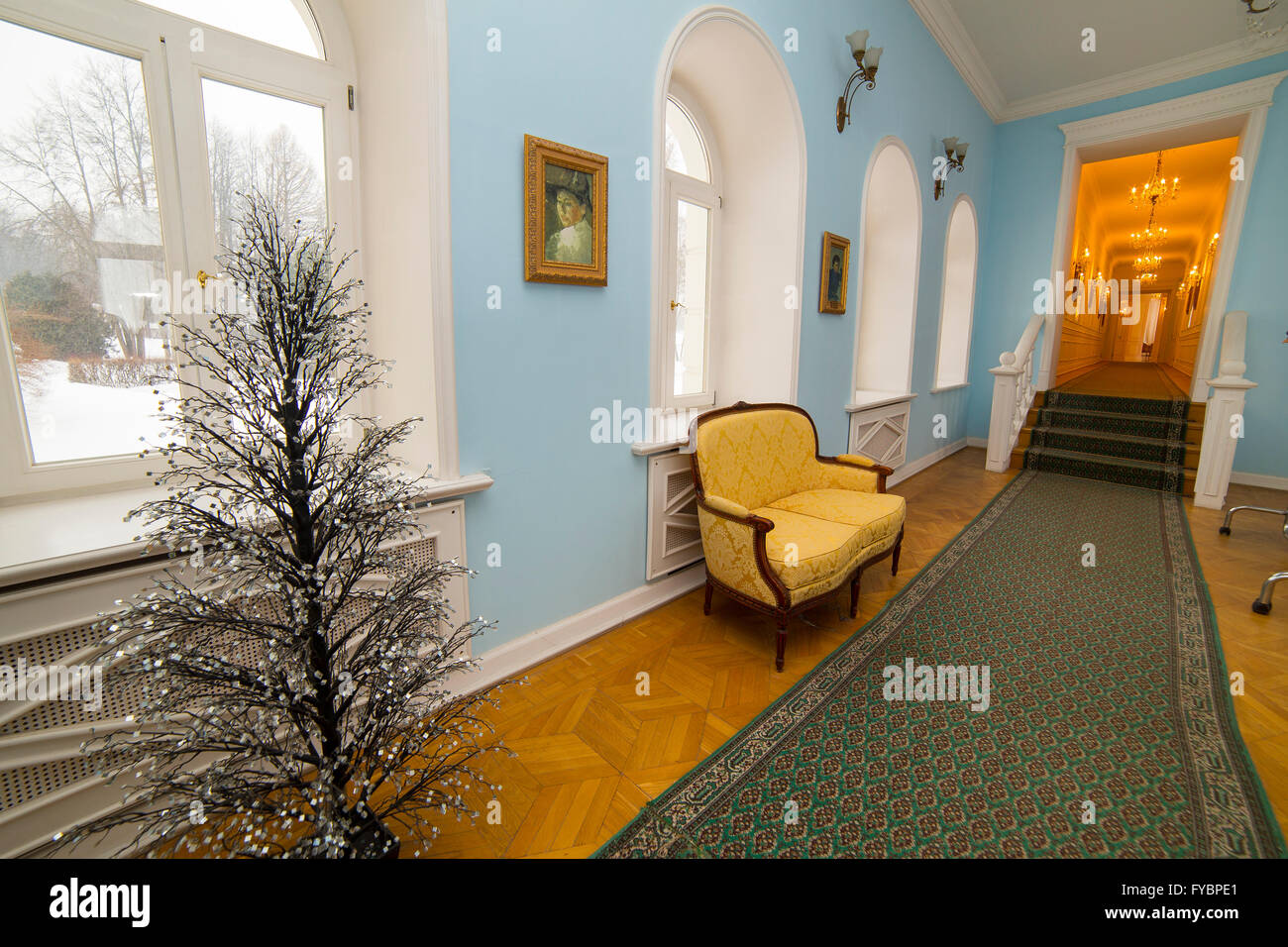 Classic mansion interiors, Moscow region, Russia Stock Photo