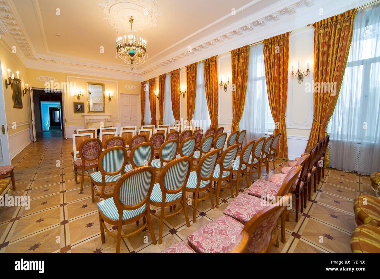 Classic Mansion Interiors Moscow Region Russia Stock Photo