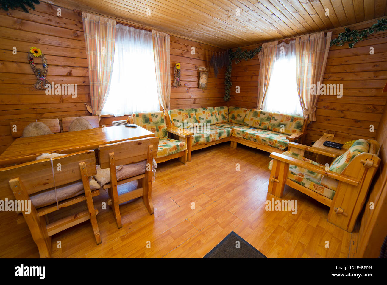 Picture of Wooden apartment interior Stock Photo - Alamy