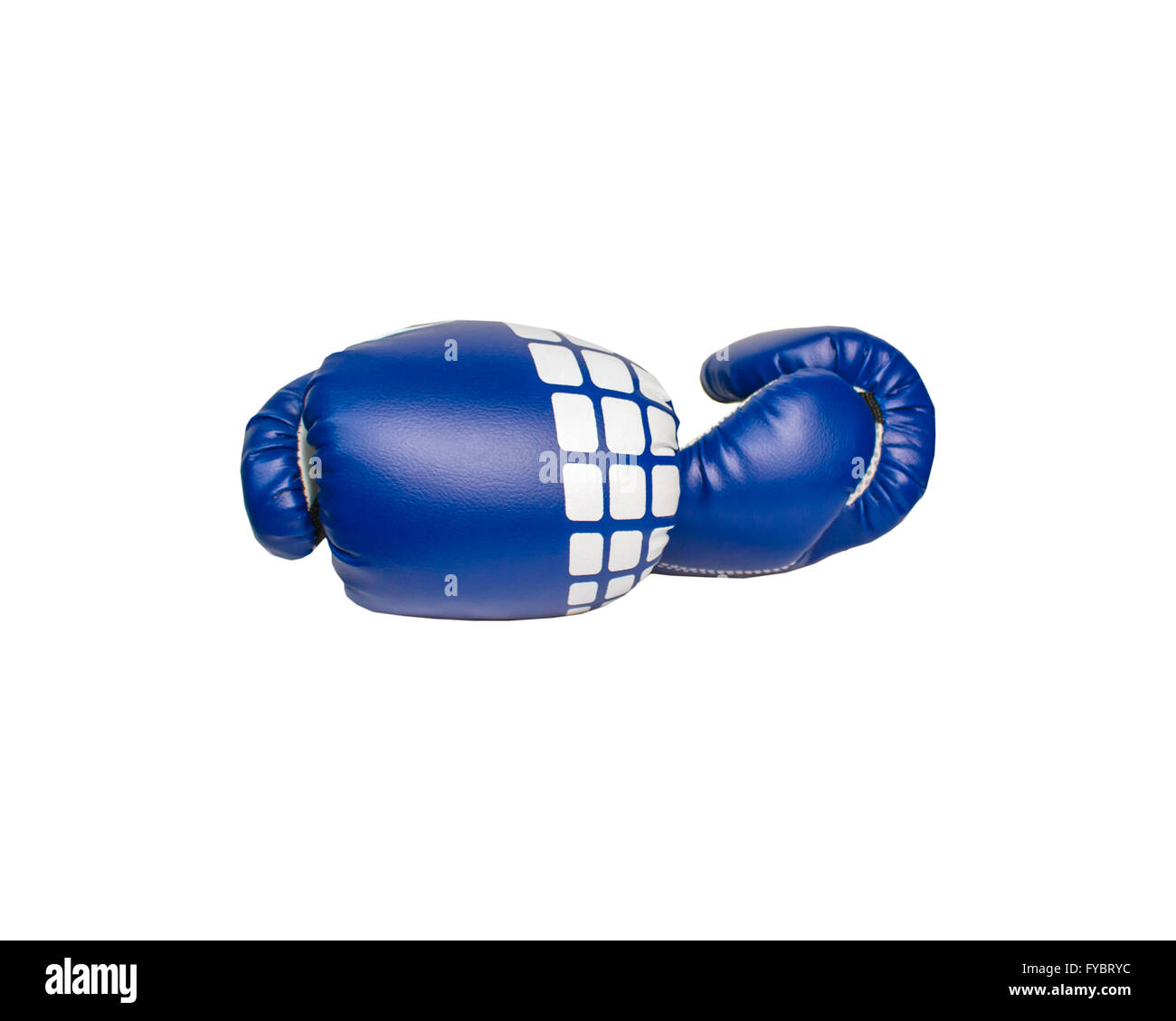 Pair of blue leather boxing gloves isolated on white Stock Photo Alamy