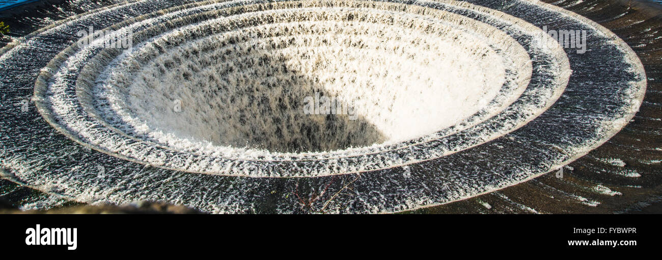 water rushing down the overflow, Ray Boswell Stock Photo