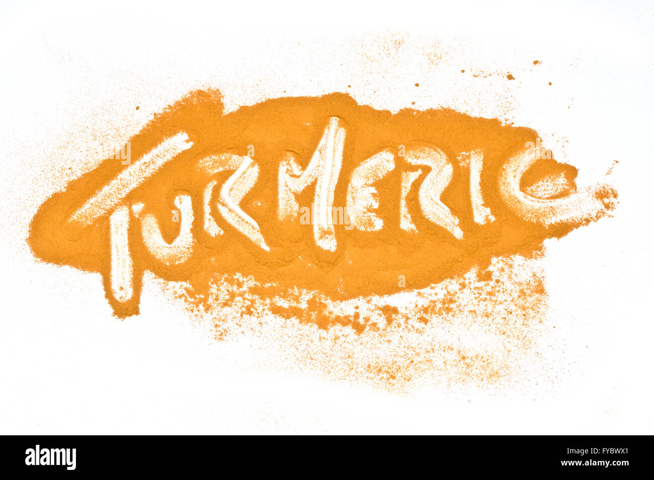 Turmeric Health Spice Powder Writing Stock Photo - Alamy