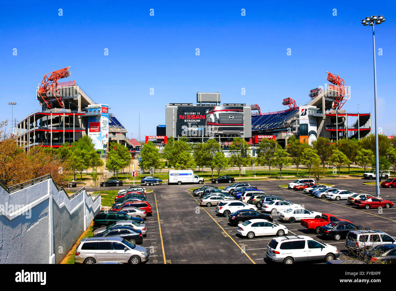 The Nissan Stadium in Nashville, home of the Tennessee Titans football team Stock Photo