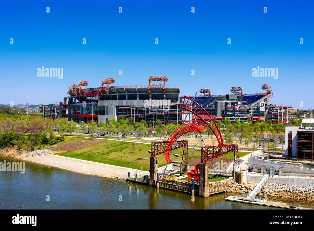 The Nissan Stadium in Nashville, home of the Tennessee Titans football team Stock Photo