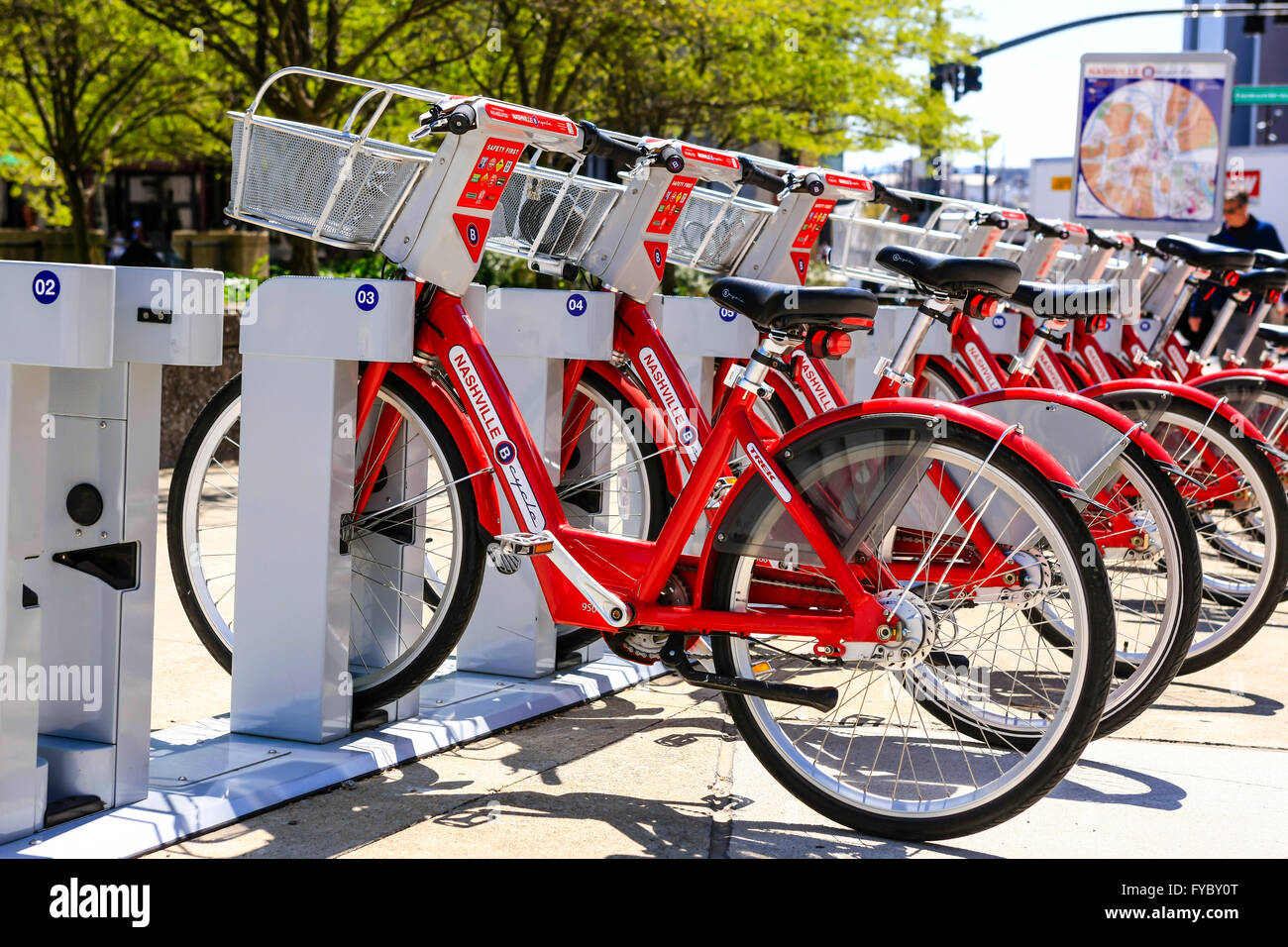 Rental Bicycles in downtown Nashville, Tennessee Stock Photo Alamy