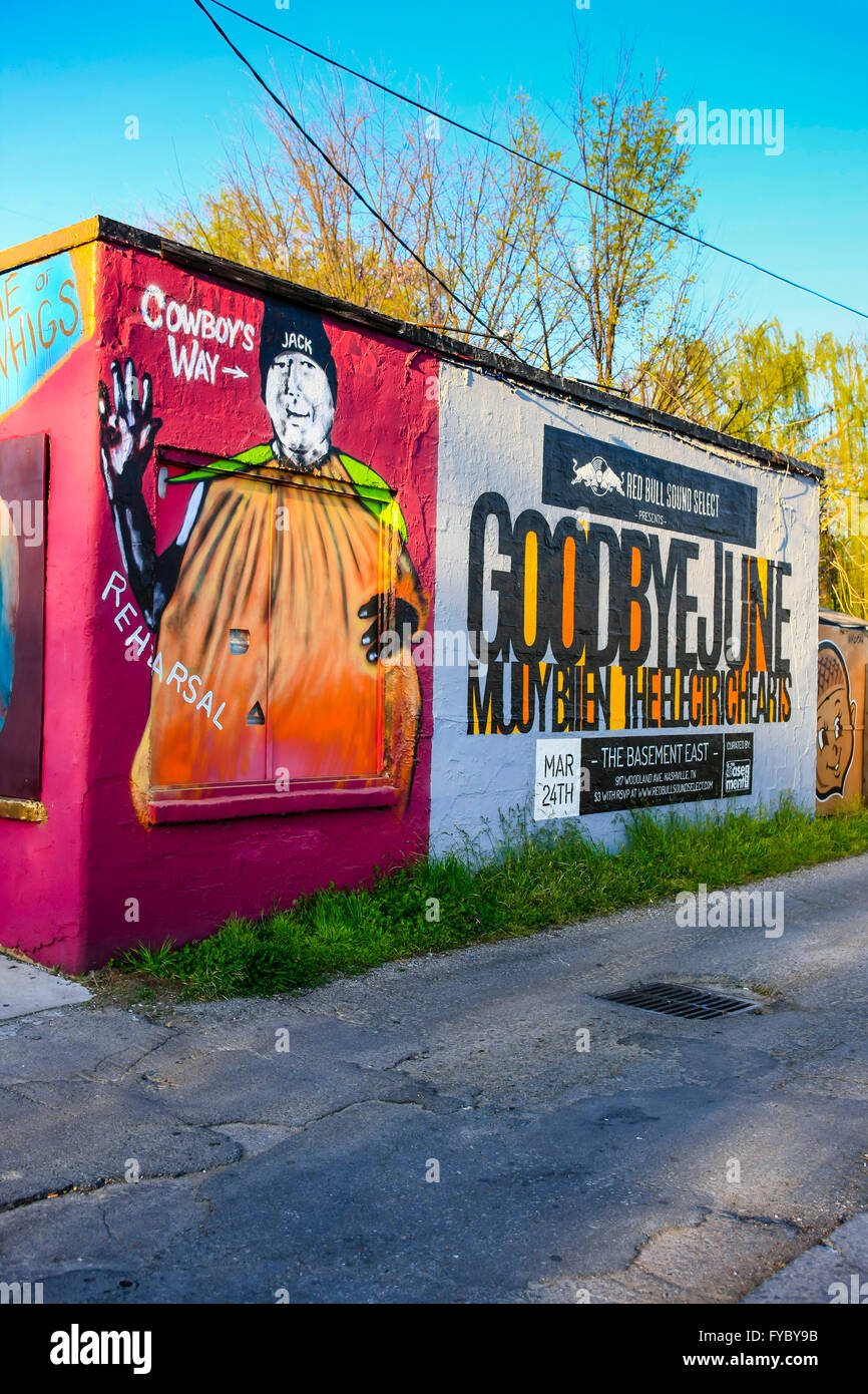 Performing Artist Co-Op building at Five Points in East Nashville Stock Photo