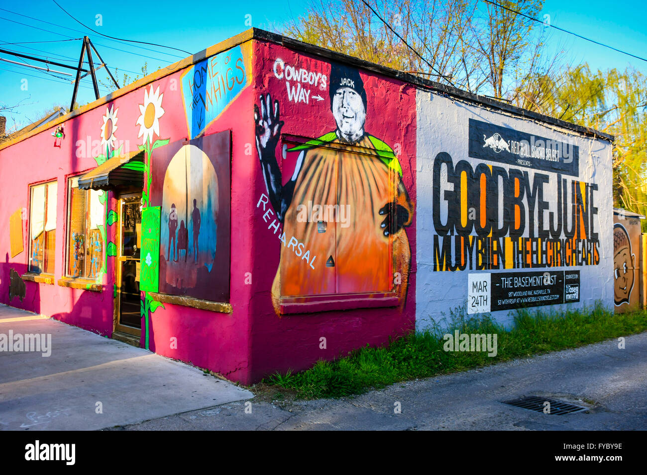 Performing Artist Co-Op building at Five Points in East Nashville Stock Photo