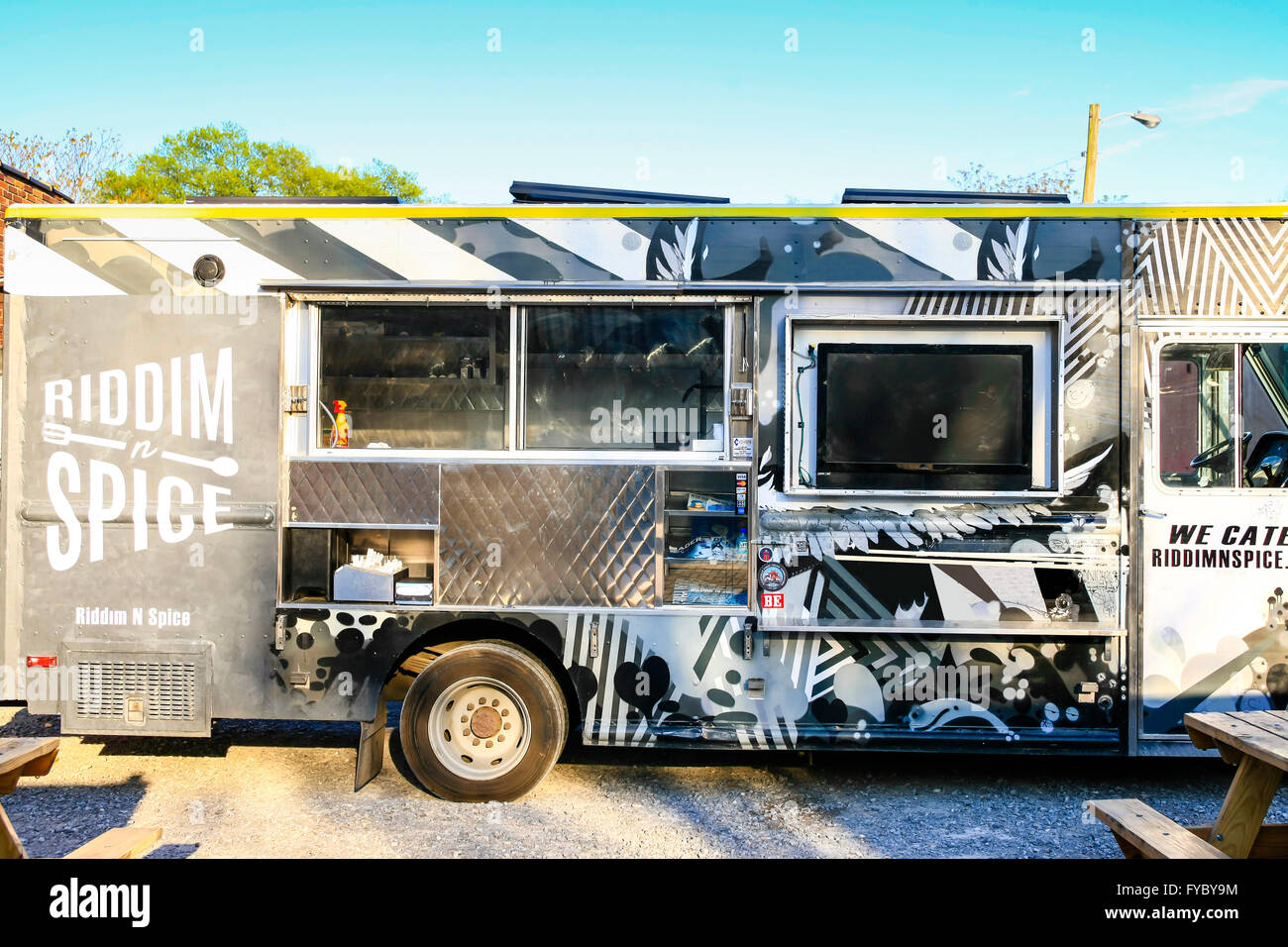 Riddim & Spice food truck, Nashville's only mobile kitchen serving smoked jerk chicken Stock