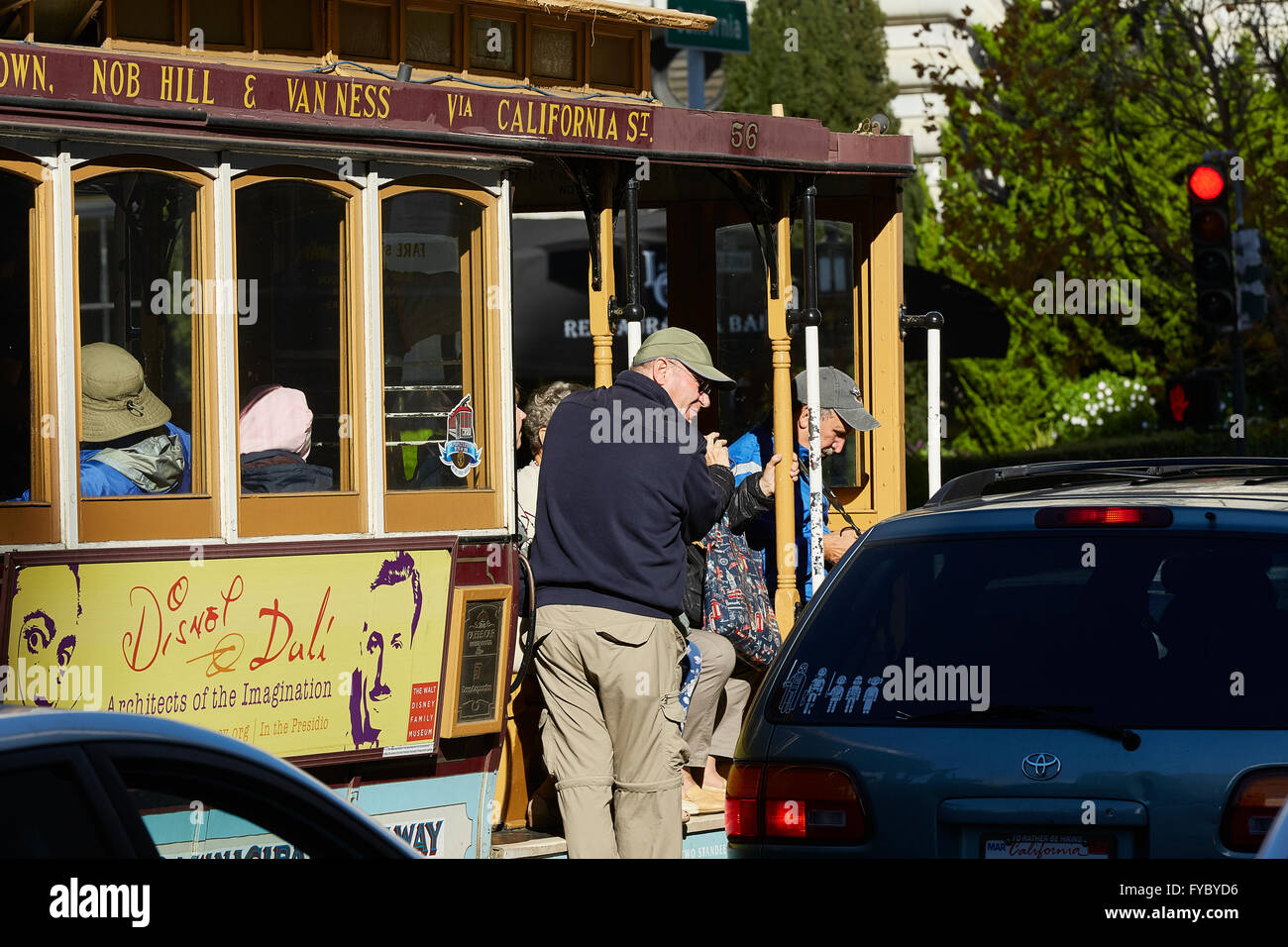 San Francisco Cable Car On California Street. Stock Photo