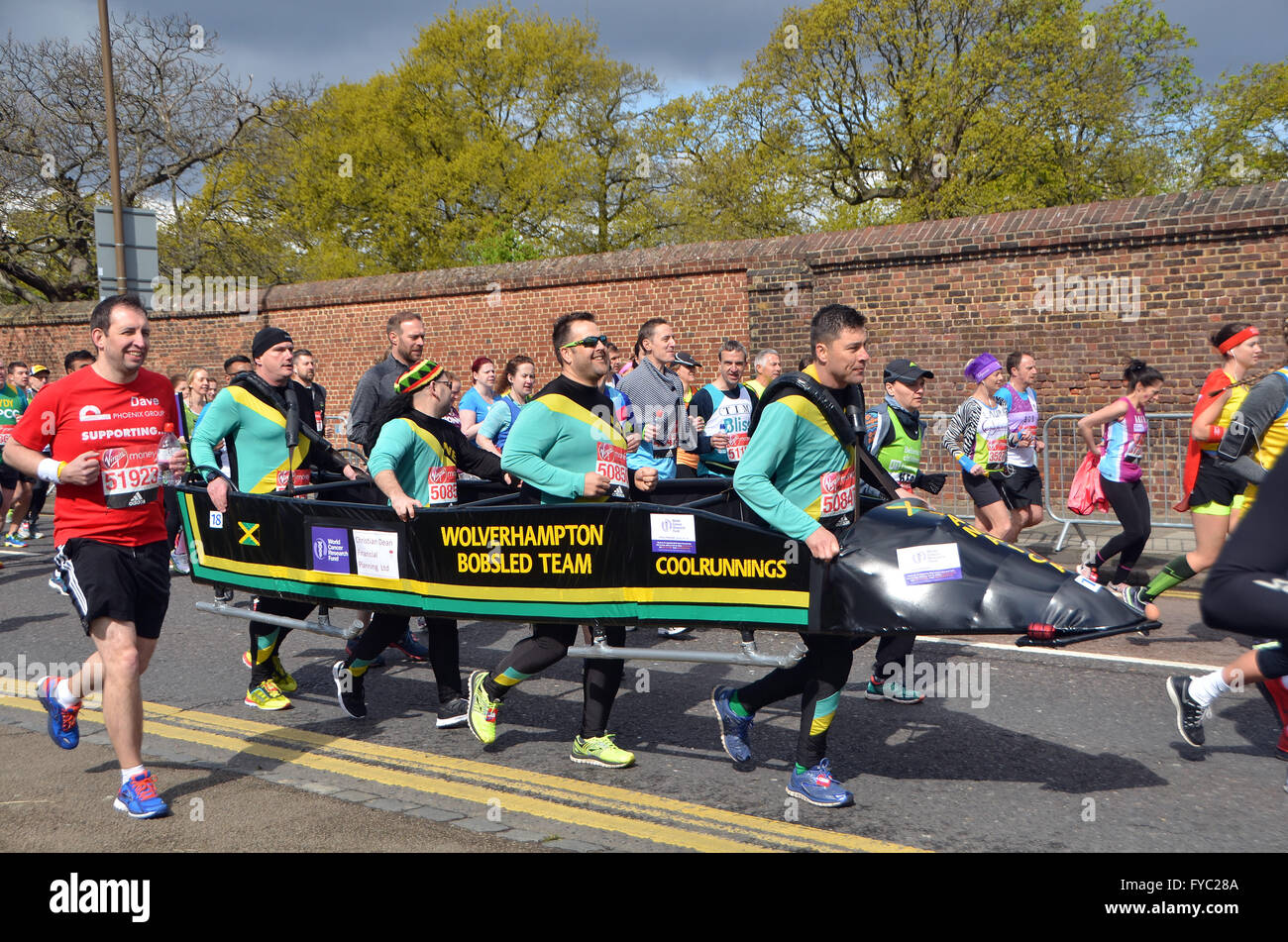 London, UK. 24 April 2016, Runners in the Virgin London Marathon 2016