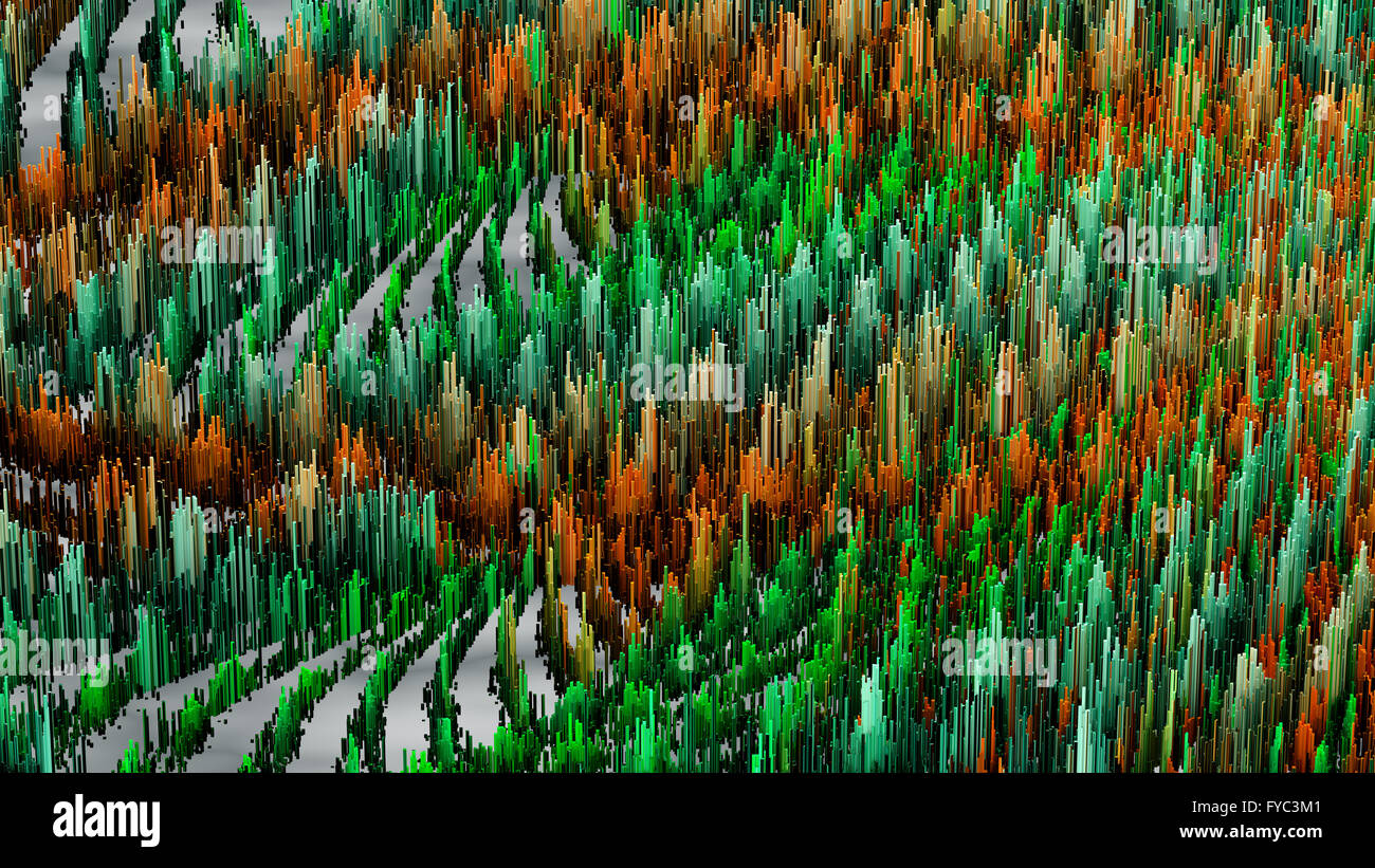 3D illustration of abstract macro render structure made of millions ...