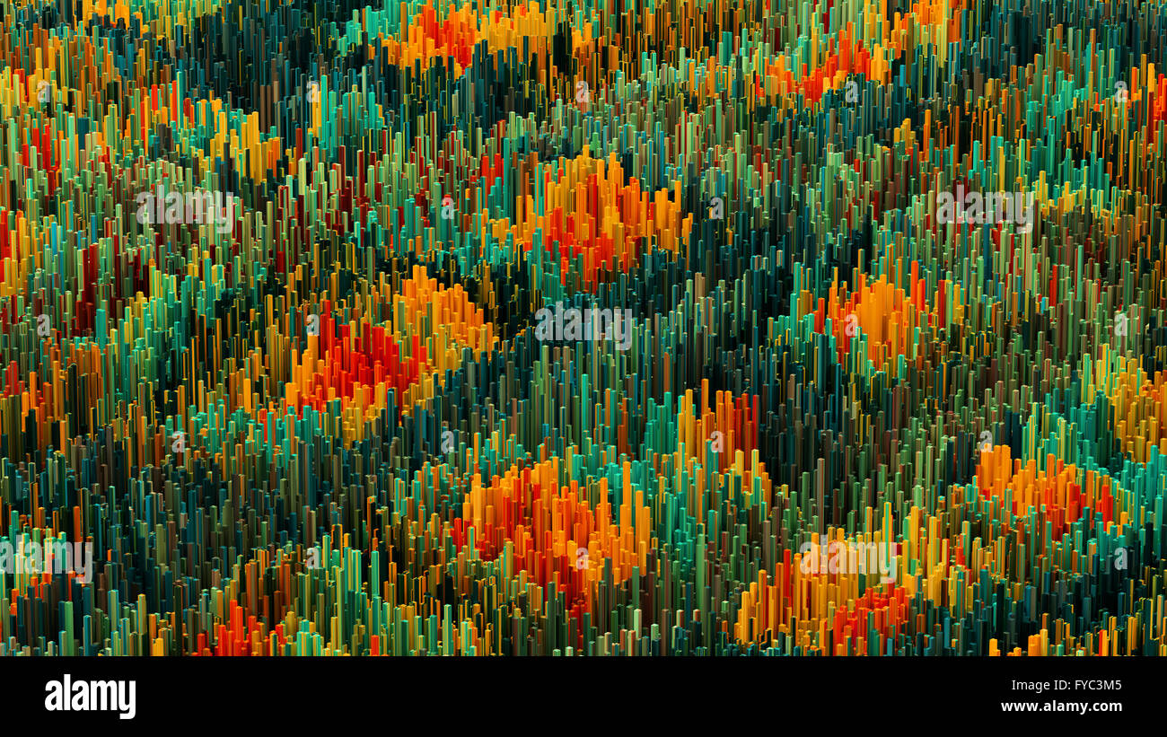 3D illustration of abstract macro render structure made of millions ...