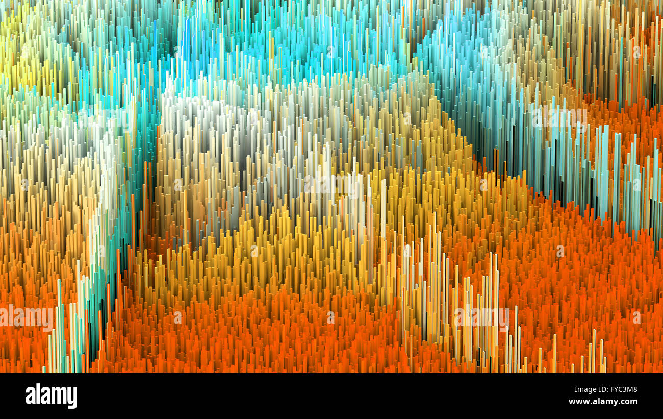 3D illustration of abstract macro render structure made of millions ...