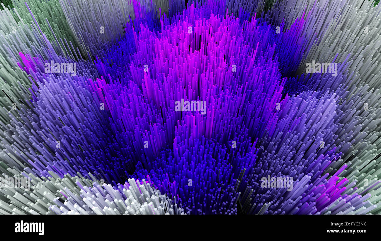 3D illustration of abstract macro render structure made of millions ...