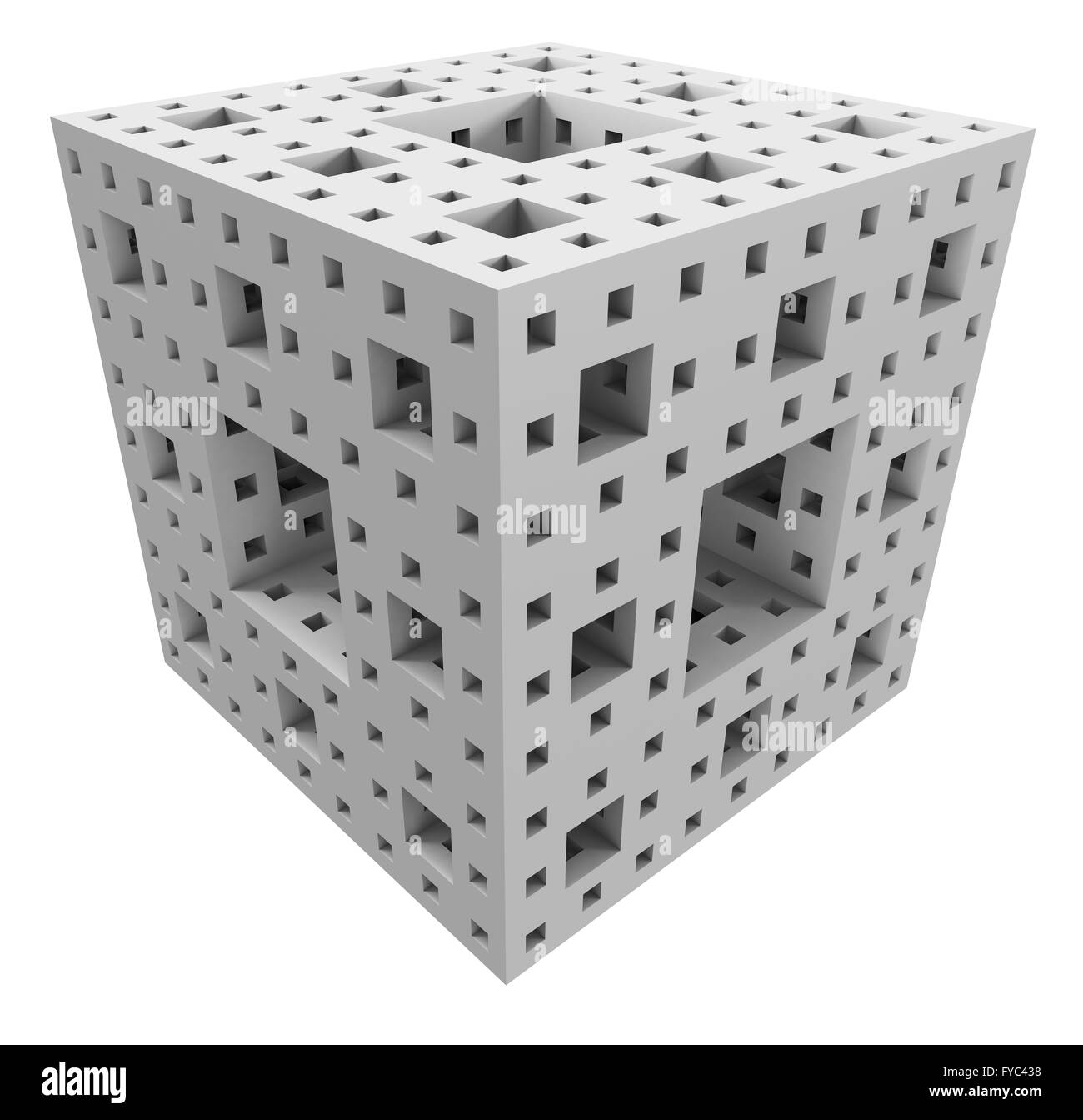 3D illustration of abstract cube construction like a house Stock Photo
