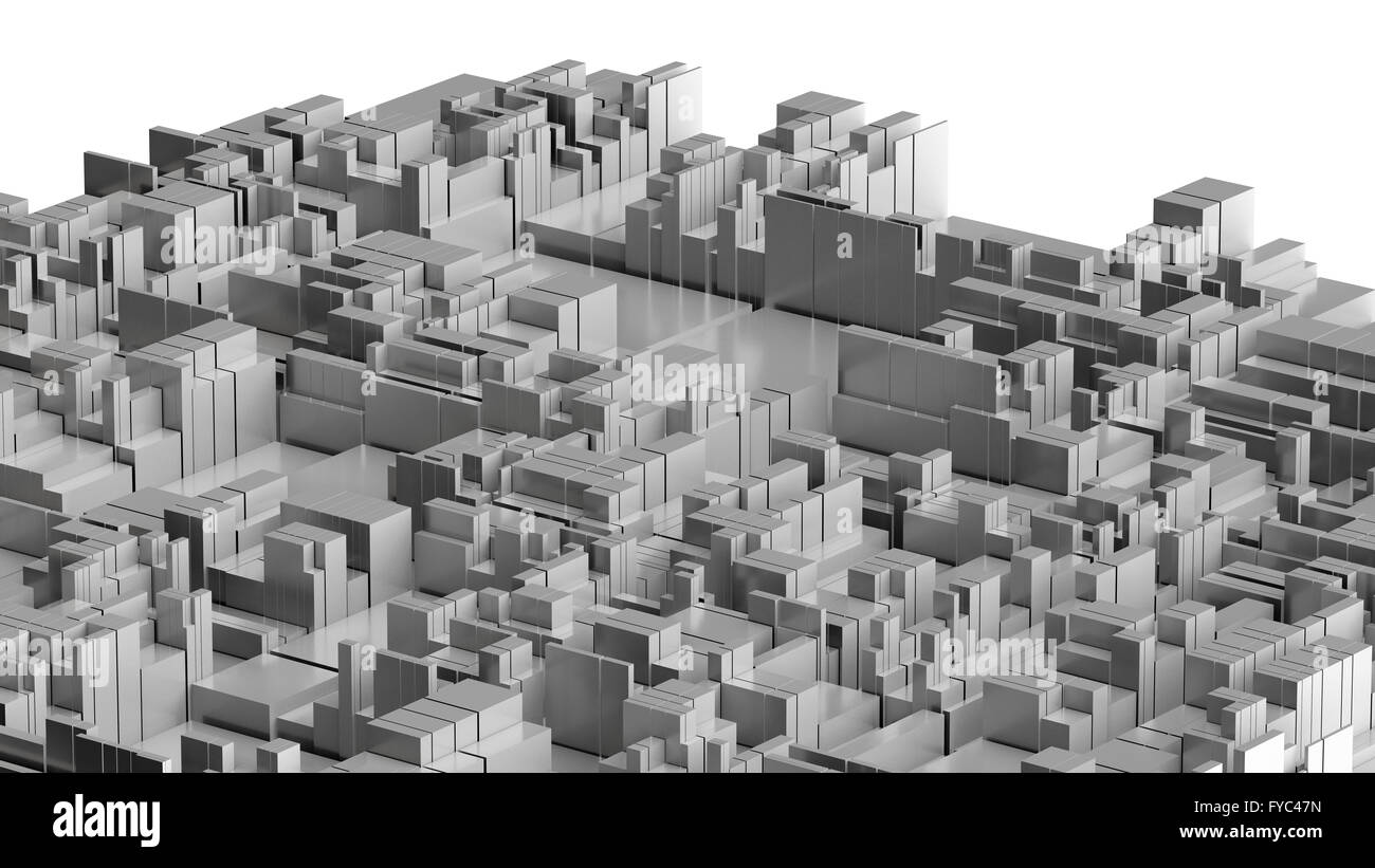 Futuristic city skyline model Black and White Stock Photos & Images - Alamy