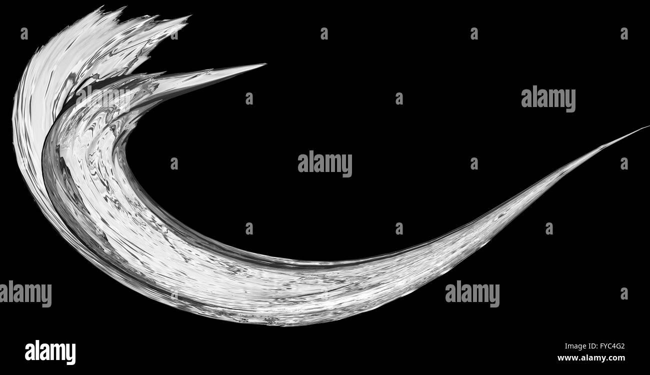 3D illustration of transparent liquid wave on black background Stock ...