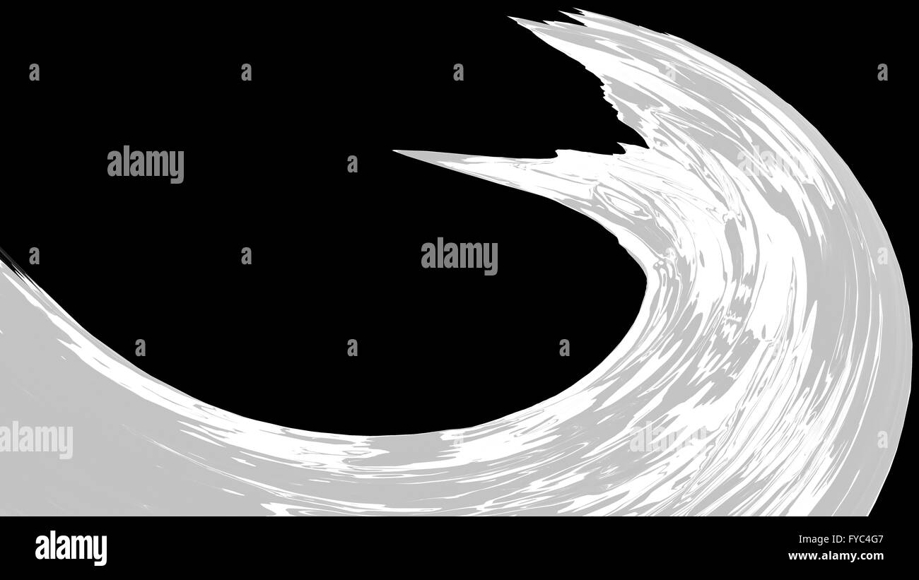3D illustration of transparent liquid wave on black background Stock ...