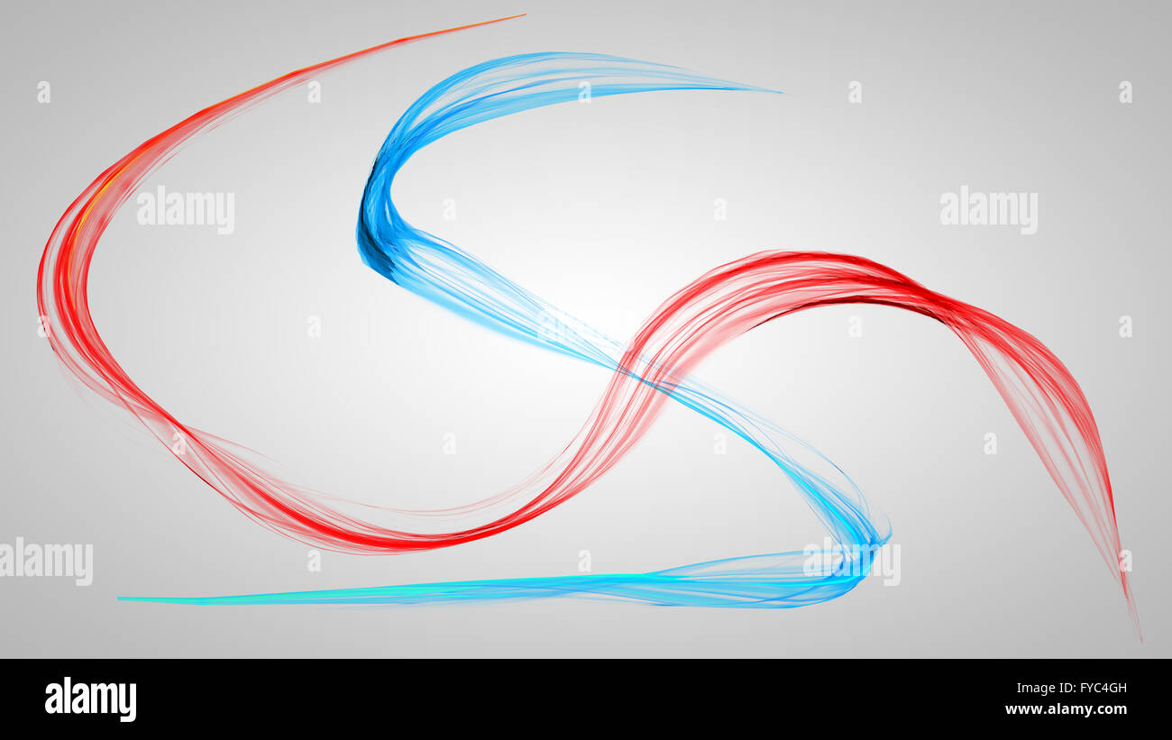 Line Color Smoke 3D illustration of colored lines like smoke on white background Stock ...