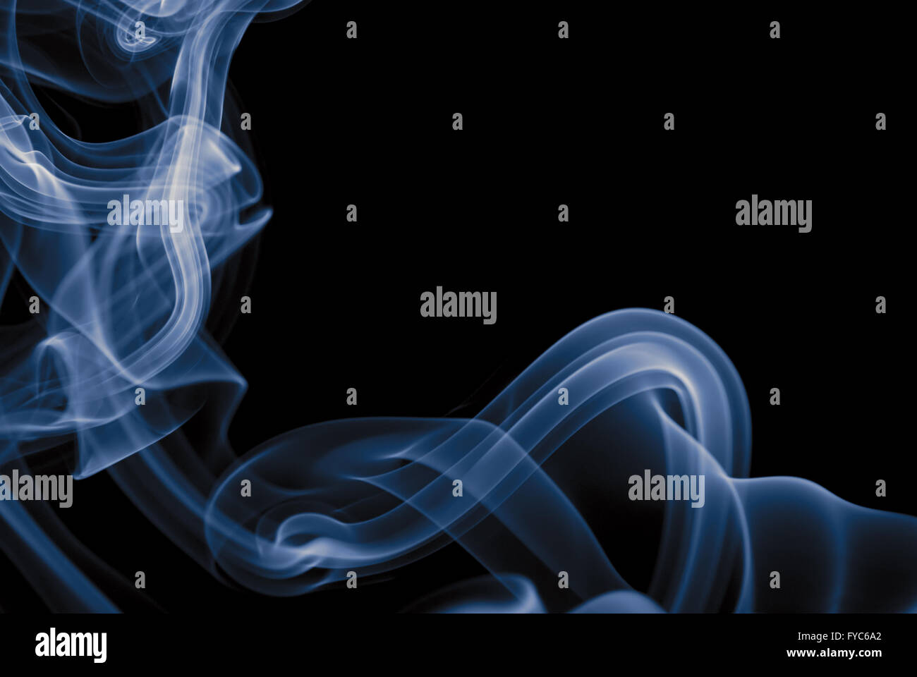 blue smoke isolated on black background Stock Photo - Alamy