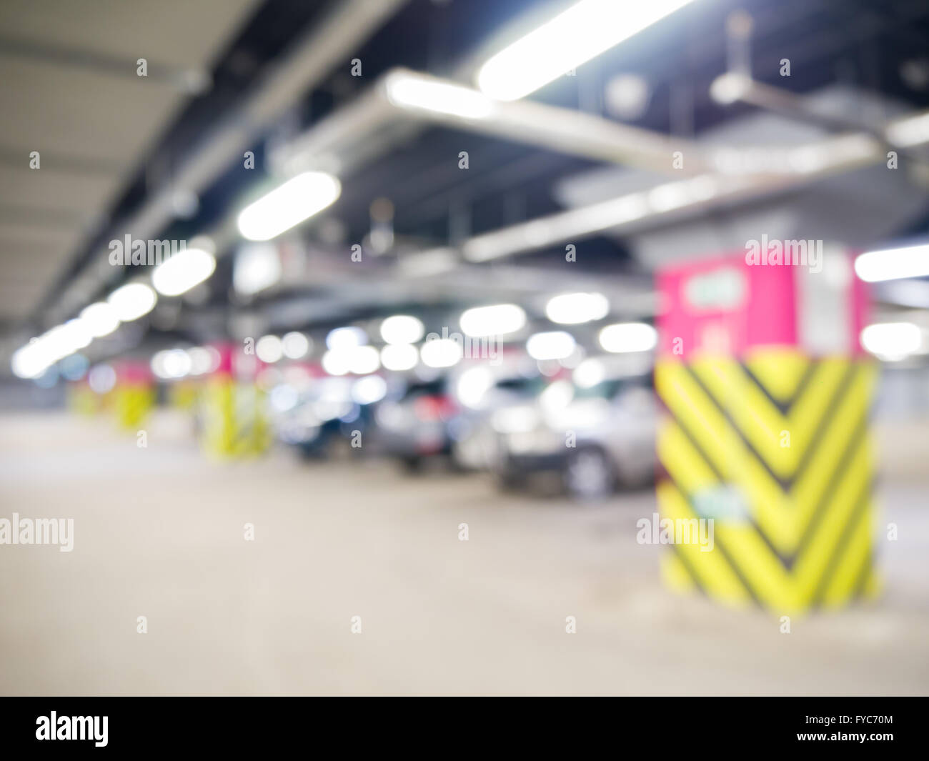 Parking Garage Underground With Cars Industrial Interior