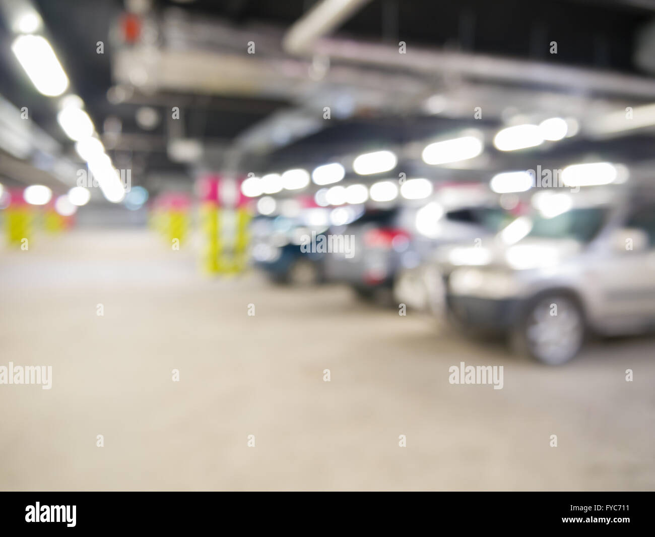 Parking Garage Underground With Cars Industrial Interior