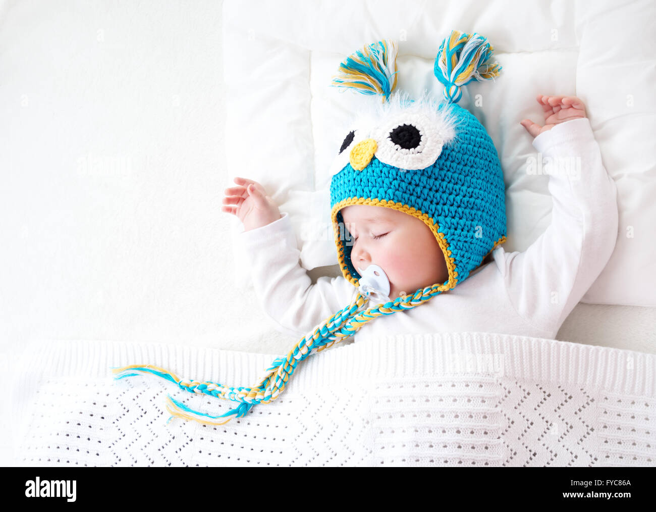 seven month old baby sleeping in the bed Stock Photo Alamy