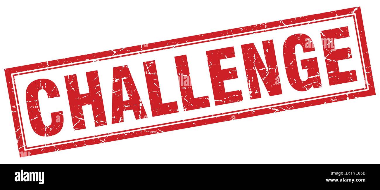 challenge red square grunge stamp on white Stock Vector Image & Art - Alamy