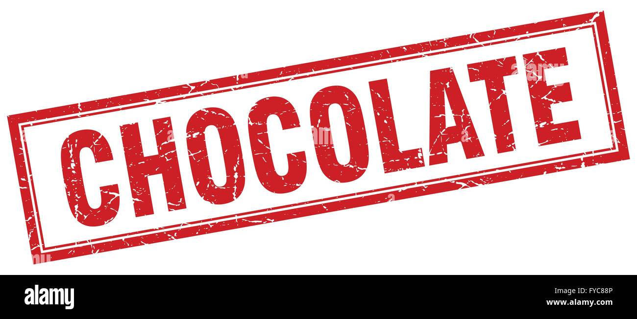 chocolate red square grunge stamp on white Stock Vector Image & Art - Alamy